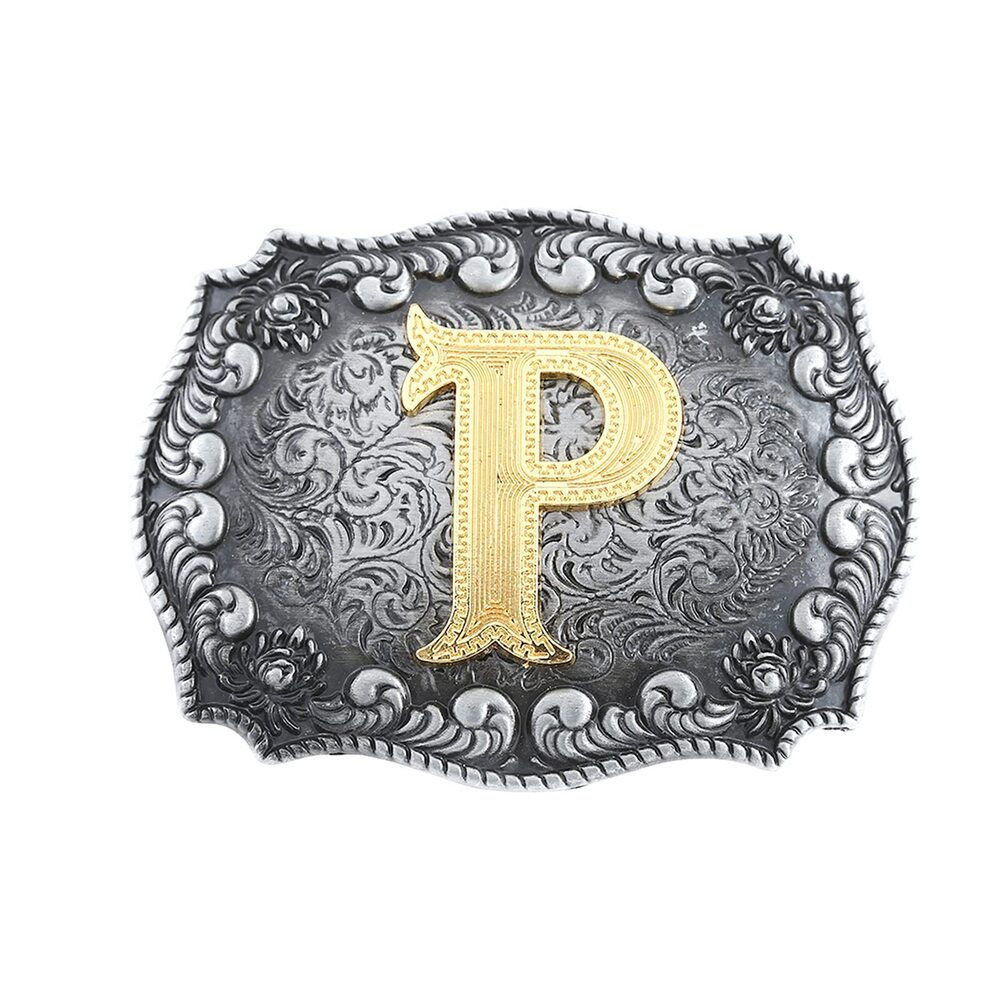 1525 Belt Buckle , Western Cowboy Rodeo Small Alphabet Letter ABCDMRJ to Z